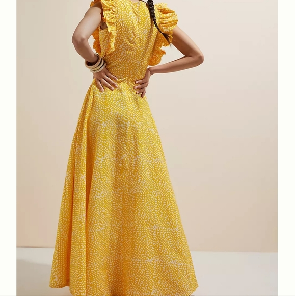 SIKA MARIGOLD RUFFLED MAXI DRESS Size 2 - Picture 5 of 8